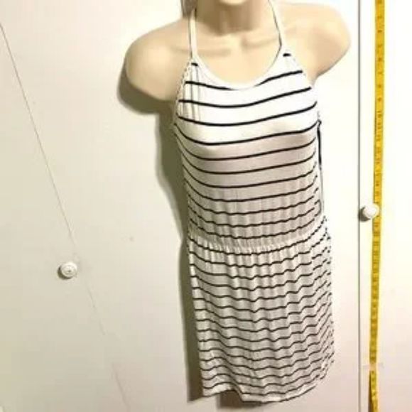 Romper Dress Blue White Stripes Nautical Summer by EMME JORDON Womens Small - Picture 4 of 13